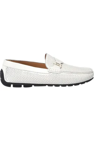 BALDININI Sko, Herre, Hvid, 43 1/2 EU, perforated tumbled loafer