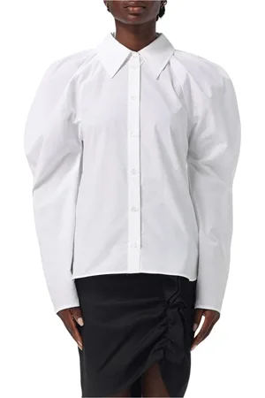 Nina Ricci Bluser & Skjorter, Dame, Hvid, 2XS, Bomuld, Hvid Puff Ærme Bomuld Skjorte