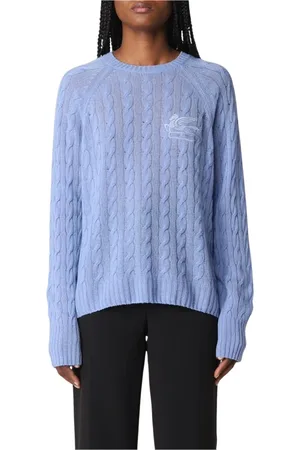 Etro Strik, Dame, Blå, 2XS, Cashmere, Blå Cashmere Strik Trøje