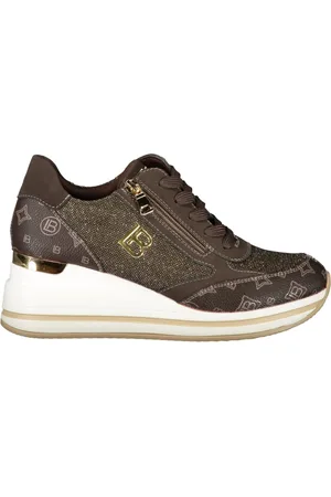 Laura Biagiotti Sko, Dame, Brun, 37 EU, Brun Sporty Sneakers med Sidelukning