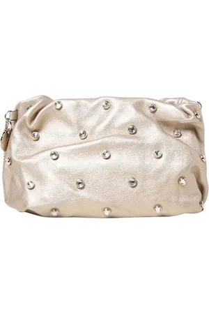 RED Valentino Taske, Dame, Grå, ONE SIZE, Læder, Platinum Rhinestone Clutch
