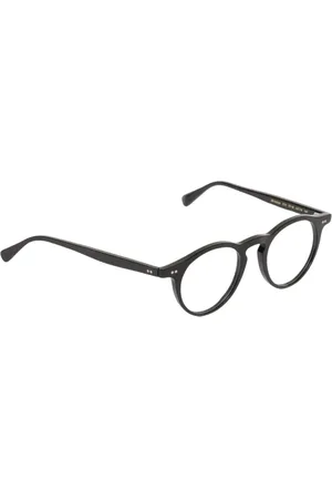 Oliver Peoples Tilbehør, Herre, Sort, 47 MM, Uld, Elegant Runde Briller til Mænd