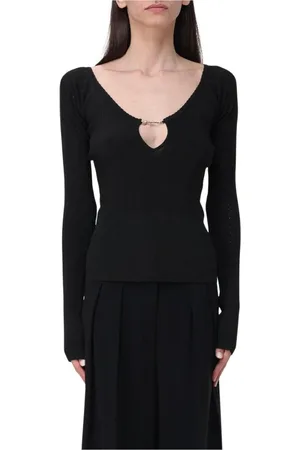 Jacquemus Strik, Dame, Sort, S, Bomuld, Sort Cropped V-Neck Striktop