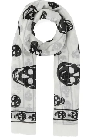 Alexander McQueen Tilbehør, Dame, Hvid, ONE SIZE, Uld, Luksuriøs Modal Blandet Foulard