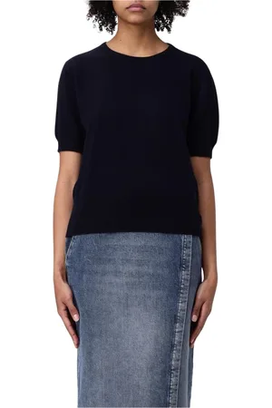 Maison Margiela Strik, Dame, Sort, M, Cashmere, Beige Crew Neck T-Shirt