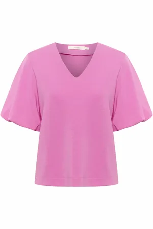 INWEAR Top, Dame, Lyserød, M, Uld, Ballonærme T-shirt Cyclamen