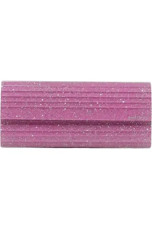 Jimmy Choo Taske, Dame, Lyserød, ONE SIZE, Uld, Lyserød Glitter Clutch Taske