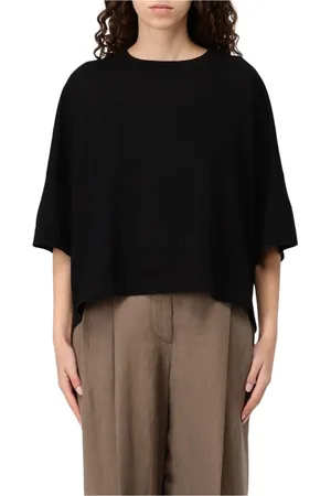 Brunello Cucinelli Strik, Dame, Sort, S, Cashmere, Luksuriøs Cashmere Pullover Sweater
