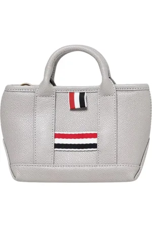 Thom Browne Taske, Dame, Grå, ONE SIZE, Uld, Elegant Grå Mini Tote Taske