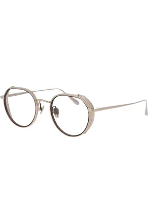 Linda Farrow Tilbehør, Dame, Gul, 49 MM, Uld, Elegant Guld Optiske Metalrammer