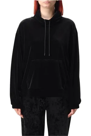 Emporio Armani Sweathshirts & Hoodies, Dame, Sort, XS, Sort Velvet Sweater