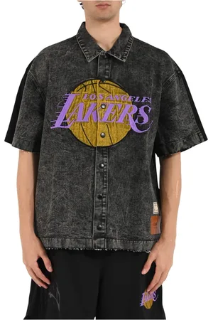 Purple Brand Skjorte, Herre, Sort, S, Læder, LA Lakers Skjorte