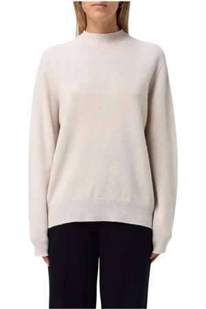 Twin-Set Strik, Dame, Hvid, XS, Elegant High Neck Strik Trøje