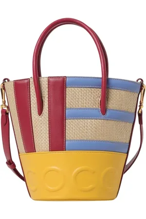 Coccinelle Taske, Dame, Flerfarvet, ONE SIZE, Rød Raffia Bucket Tote Taske