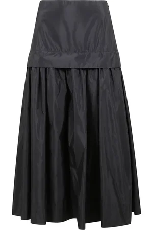 Rohe Nederdel, Dame, Sort, L, Taffeta Plisseret Lang Kjole