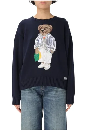 Ralph Lauren Strik, Dame, Blå, XS, Blå Crew Neck Sweatshirt til Kvinder