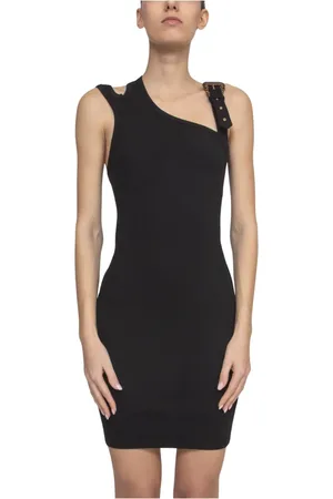 VERSACE Kjole, Dame, Sort, M, Ribbet Mini Kjole i Sort