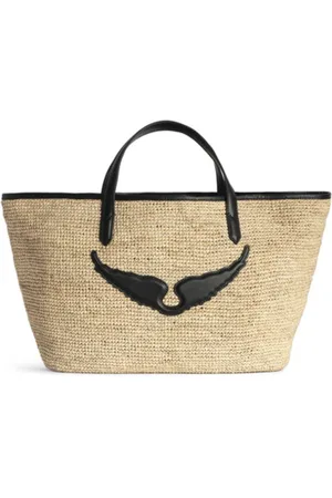 Zadig & Voltaire Taske, Dame, , ONE SIZE, Læder, Rafia Wings Basket Håndtaske