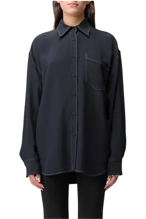 Stella McCartney Bluser & Skjorter, Dame, Sort, S, Luksuriøs Langærmet Skjorte