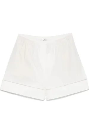 Rohe Shorts, Dame, Hvid, M, Broderede Poplin Shorts