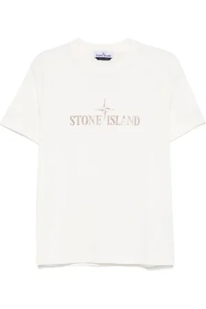 Stone Island Top, Herre, Hvid, M, Bomuld, Afslappet T-shirt Bianco Ss25
