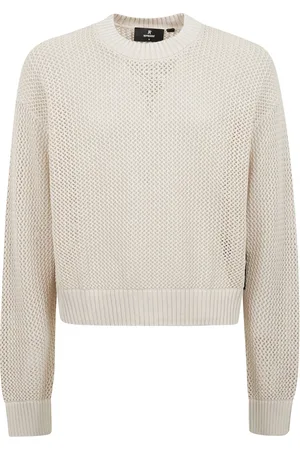 Represent Strik, Herre, Hvid, M, Uld, Åben Strik Rund Hals Sweater