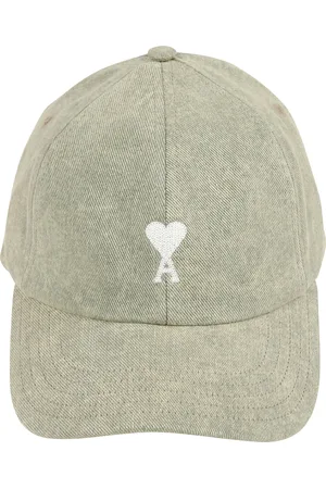 Ami Tilbehør, Herre, Grøn, ONE SIZE, Bomuld, Vintage Bomuld Twill Cap med Kæde Sting Broderi