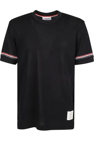 Thom Browne Top, Herre, Blå, L, Bomuld, Klassisk T-shirt til hverdagsbrug