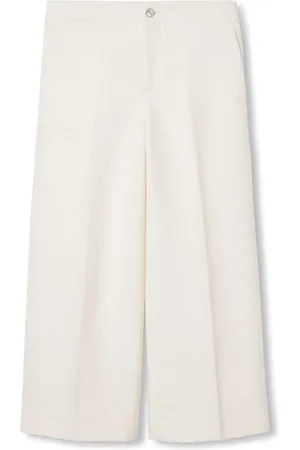 Gucci Bukser, Dame, Hvid, L, Uld, Hvid Uld Boucle Culottes Elegant Stil