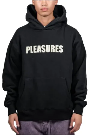 Pleasures Sweathshirts & Hoodies, Herre, Sort, M, Uld, Wave Quilted Hoodie Sort Stilfuld Streetwear