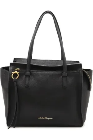 Salvatore Ferragamo Pre-owned, Dame, Sort, ONE SIZE, Uld, Pre-owned Laeder totes