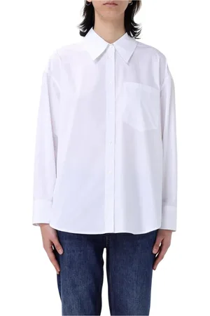 Dondup Bluser & Skjorter, Dame, Hvid, M, Bomuld, Elegant Poplin Skjorte til Kvinder