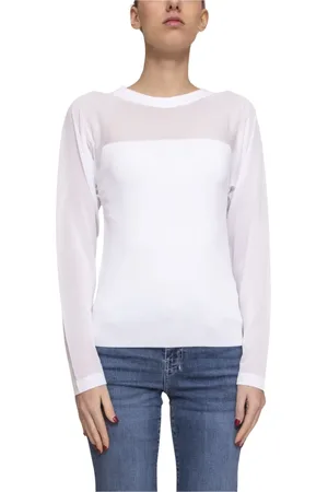 LIVIANA CONTI Top, Dame, Hvid, L, Hvid Kimono Sweater til Kvinder