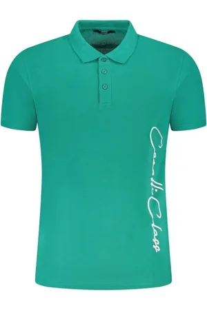 Roberto Cavalli Top, Herre, Grøn, XL, Bomuld, Grøn Bomuldspolo Skjorte Klassisk Design