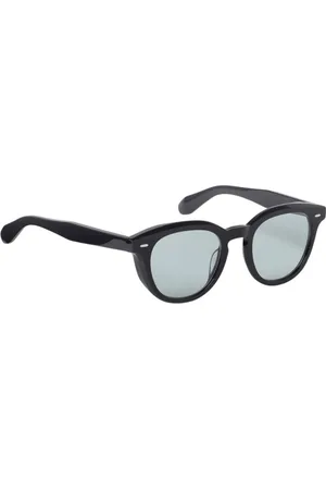 Oliver Peoples Tilbehør, Herre, Sort, 48 MM, Uld, Sorte runde solbriller til mænd