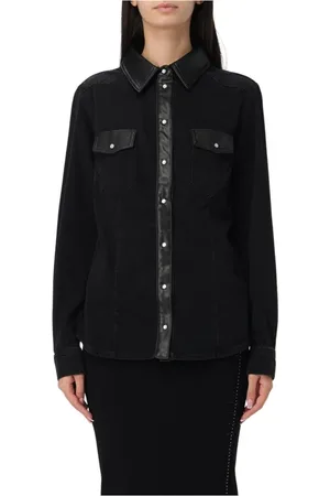 Liu Jo Bluser & Skjorter, Dame, Blå, L, Denim, Coated Denim Skjorte