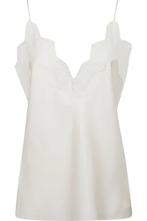 Rohe Top, Dame, , 2XS, Uld, Silke og blonder top med dekorative stropper