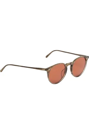 Oliver Peoples Tilbehør, Herre, Grøn, 48 MM, Uld, Stilfulde Orange Linse Solbriller