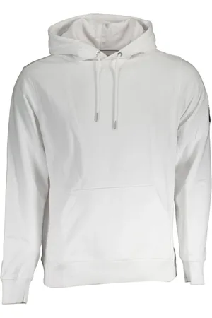 Calvin Klein Sweathshirts & Hoodies, Herre, Hvid, XL, Hvid Hættetrøje med Logo Applikation