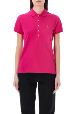 Ralph Lauren Top, Dame, Lyserød, L, Bomuld, Julie Polo Klassisk Stil
