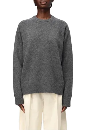 Maison Margiela Strik, Dame, Grå, M, Cashmere, Grå Cashmere Crew Neck Jumper