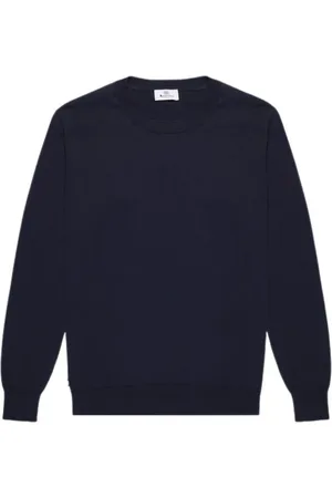 Aquascutum Strik, Herre, Blå, L, Bomuld, Bomuld Strikket Lappet Trøje