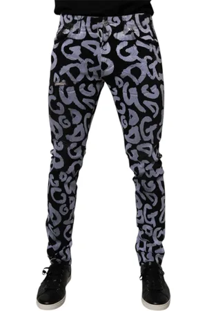 Dolce & Gabbana Jeans, Herre, Sort, M, Denim, Sort Logo Monogram Skinny Denim Jeans