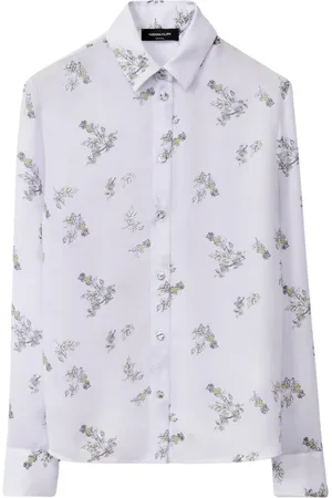Fabiana Filippi Bluser & Skjorter, Dame, Lilla, L, Silkeblomst Bluse