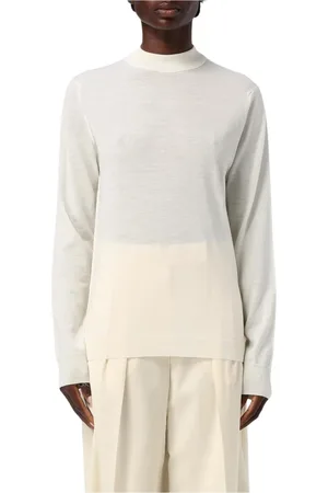 Maison Margiela Strik, Dame, , M, Uld, Navy Merino Wool Pullover Sweater