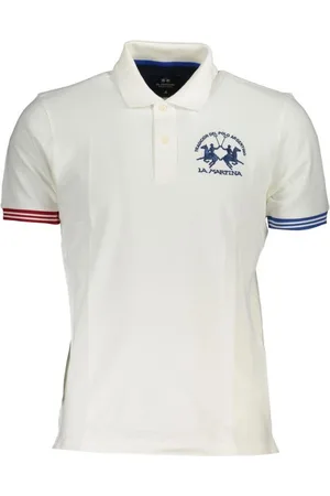 La Martina Top, Herre, Hvid, 3XL, Bomuld, Kortærmet poloshirt med kontrastdetaljer og logo