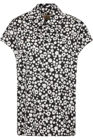 Marni Bluser & Skjorter, Dame, Sort, M, Bomuld, Bomuld Blomstret Knappet Skjorte
