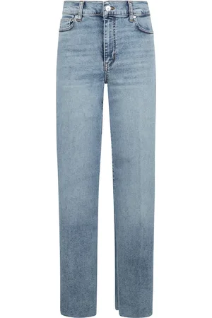 Frame Jeans, Dame, Blå, W30, Palazzo Slim Jeans med Fem Lommer