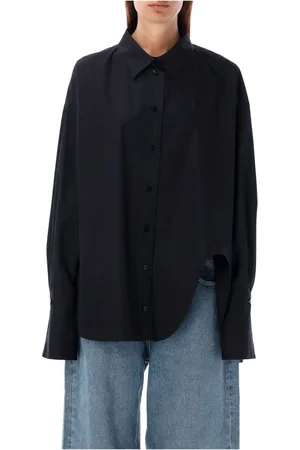 The Attico Bluser & Skjorter, Dame, Sort, S, Bomuld, Sort Diana Skjorte Bomuld Oversize Pasform