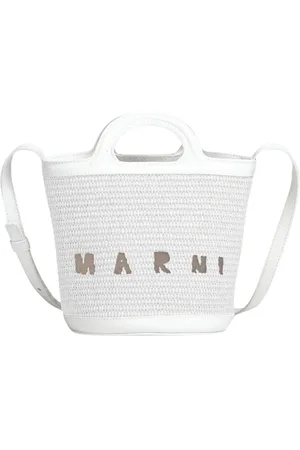 Marni Taske, Dame, Hvid, ONE SIZE, Bomuld, Hvid Tropicalia Mini Bucket Taske